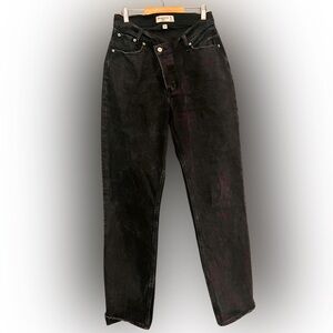 ABERCROMBIE CURVE LOVE DAD JEANS - WASHED BLACK